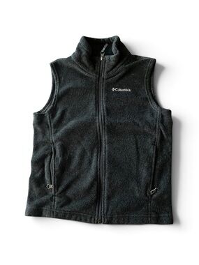 Columbia Youth Fleece Vest Charcoal Full Zip Size S (8)